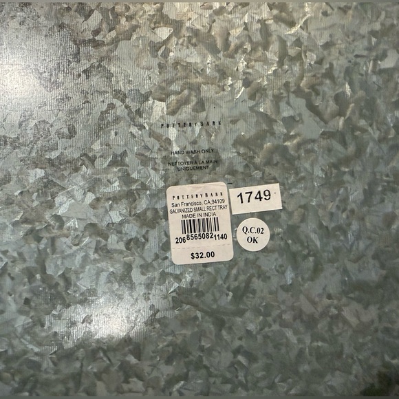 New Pottery Barn Galvanized Americana /Flag Metal DecorativeTray with Handles #1 - Picture 6 of 7
